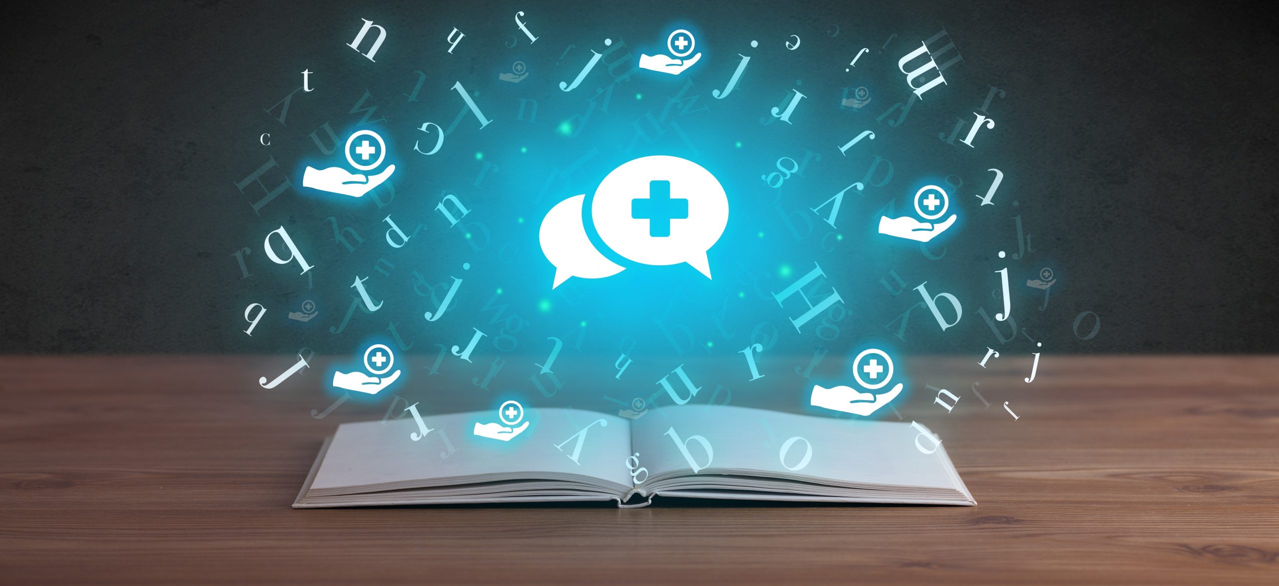 Open,Medical,Book,With,Health,Icons,Above